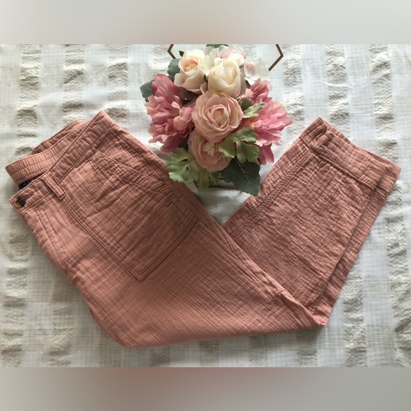 Old Navy Pants - Old Navy Peachy Pink High High Waisted 100% cotton pants